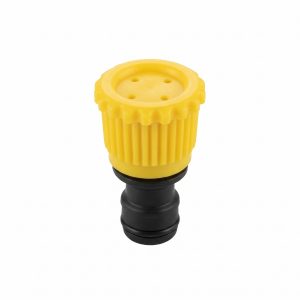 yellow and black garden hose spray nozzle